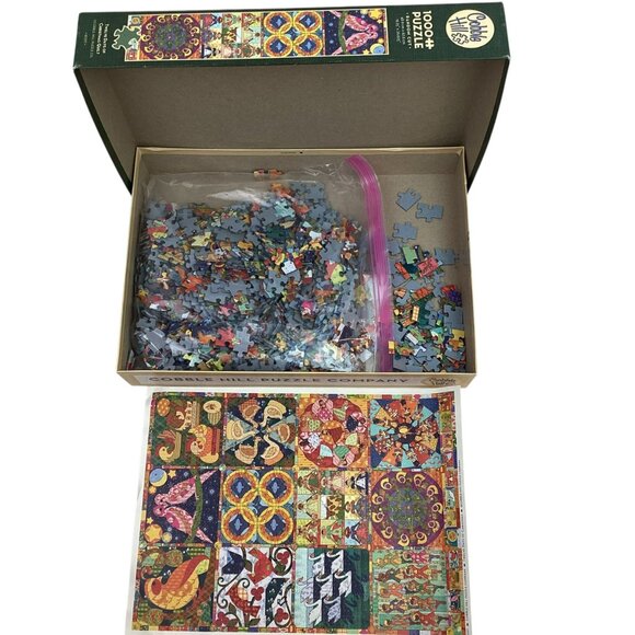 Cobble Hill “Twelve Days Of Christmas Quilt” 1000 Piece Jigsaw Puzzle Random Cut - Picture 9 of 9